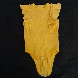 Rachel Zoe Mustard Ruffle Bodysuit